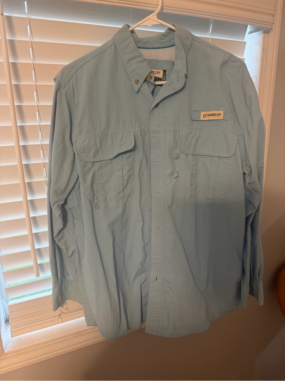 Magellan Outdoors Light Blue Men's Long-Sleeve Fishing Shirt